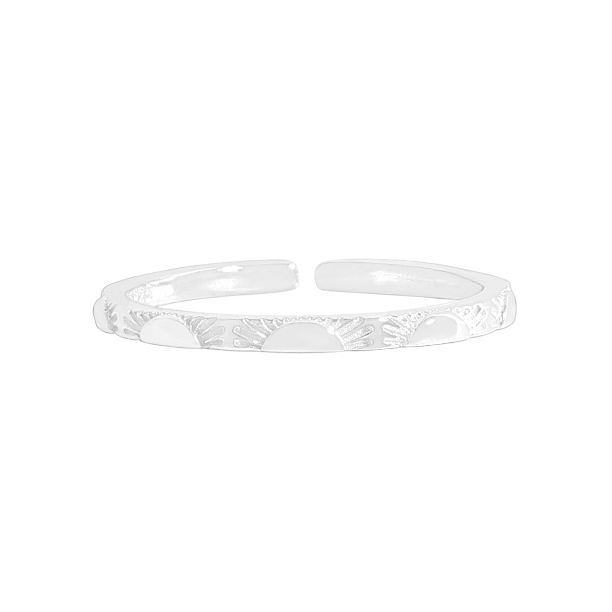 Casual Simple Sunrise 925 Sterling Silver Adjustable Ring