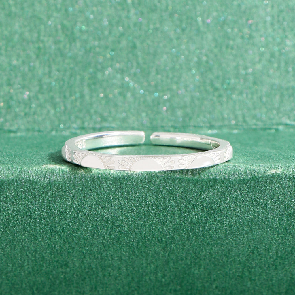 Casual Simple Sunrise 925 Sterling Silver Adjustable Ring