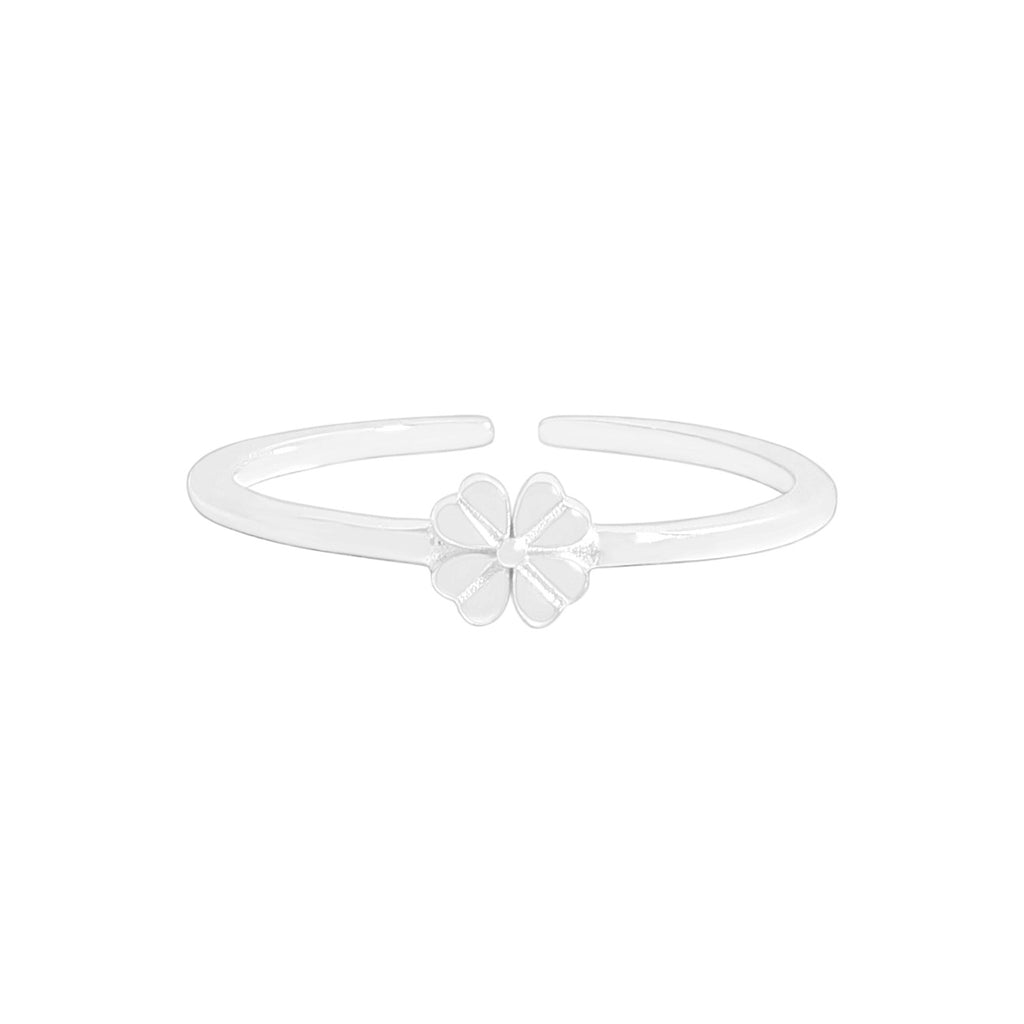 Women Cute Mini Flower 925 Sterling Silver Adjustable Ring