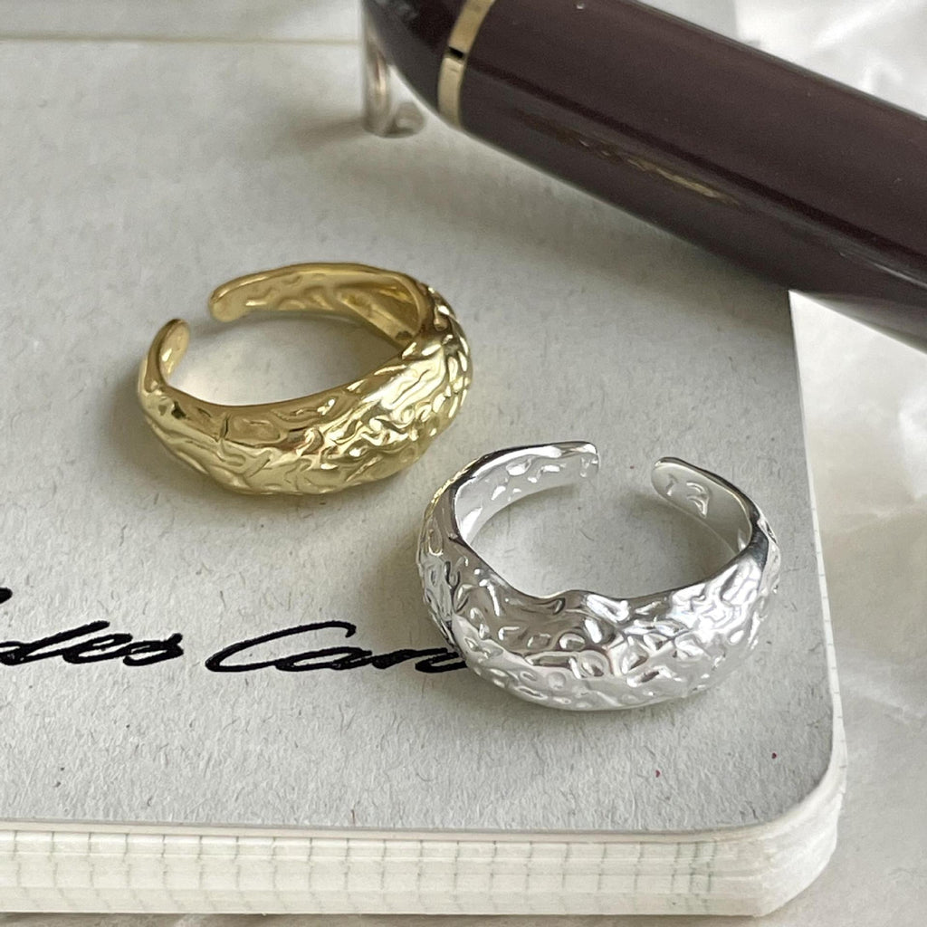 Lady Irregular Pattern 925 Sterling Silver Adjustable Ring