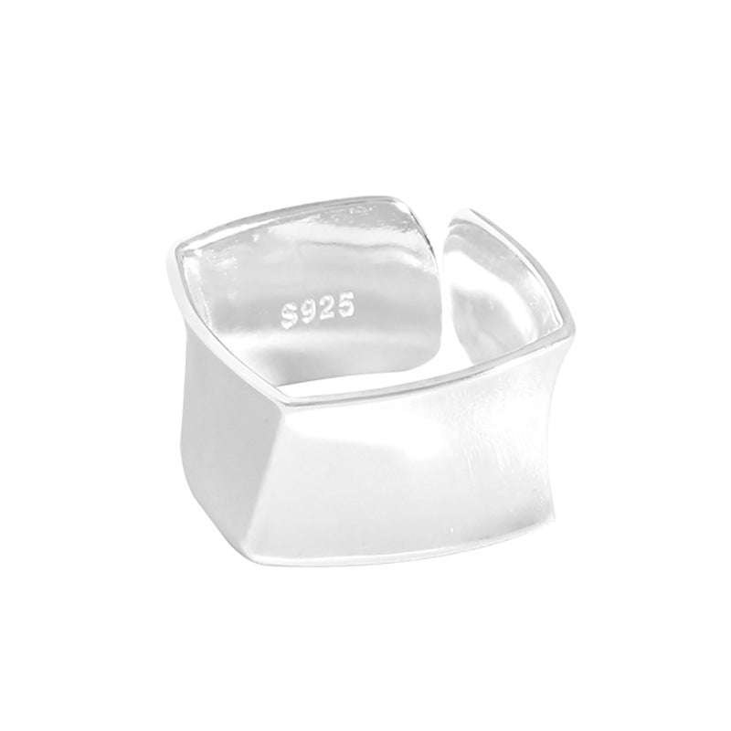 Men's Geometry Irregular Wide 925 Sterling Silver Adjustable Ring