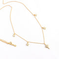 Celestial North Star And Five Point Star Cubic Zirconia 925 Sterling Silver Station Chain Necklace