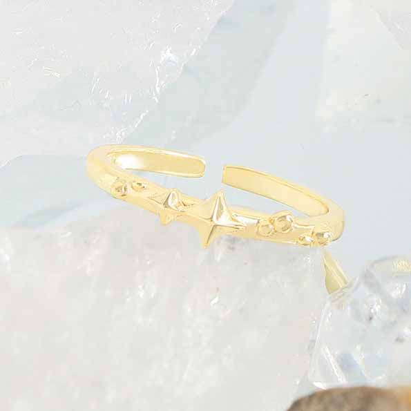 Casual Irregular Shining Star Bubbles 925 Sterling Silver Adjustable Ring