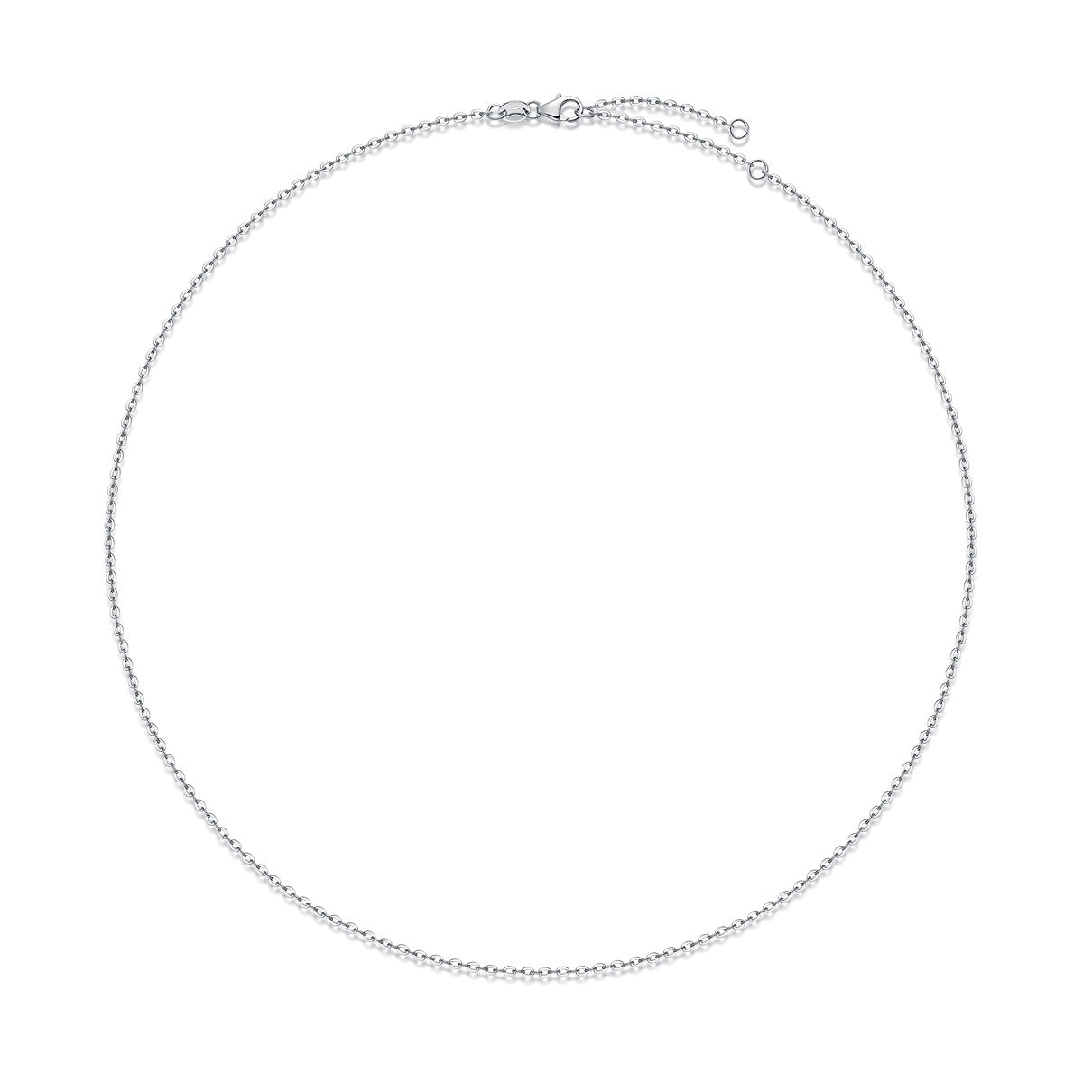 Elegant Women Fashionable Simple Style Geometric Design 925 Sterling Silver Chain Necklace