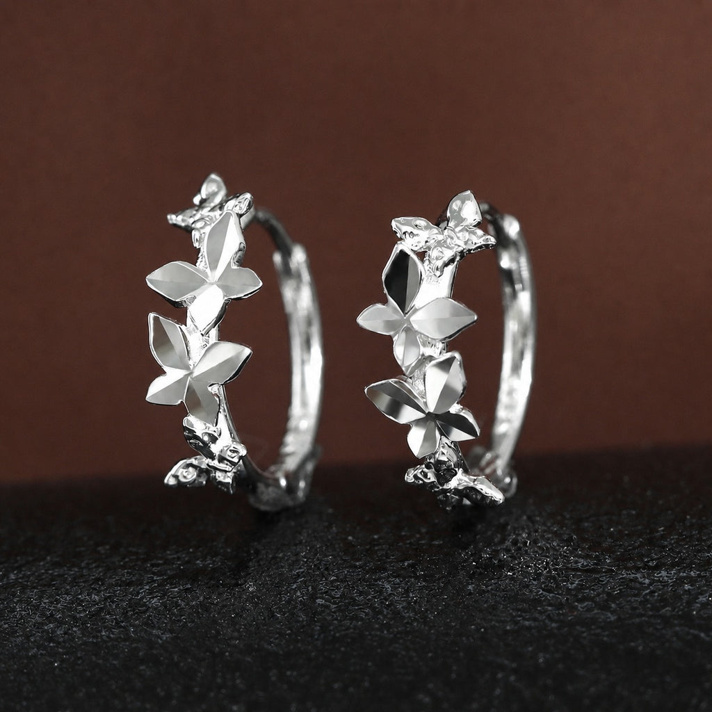 Butterfly Vine 925 Sterling Silver Women's Close to the Ear Simple and Stylish Earrings
