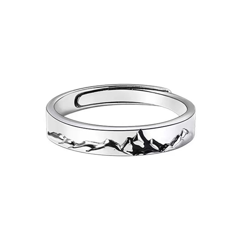 Romantic Timeless Silver 925 Sterling Silver Open Adjustable Couple Rings