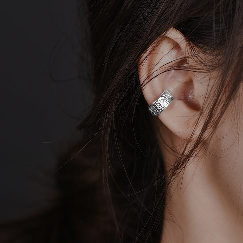 Geometric Design 925 Sterling Silver U-Shaped Ear Clip Earrings for Women Fashion Modern Style No Piercing Required Elegant and Versatile Jewelry