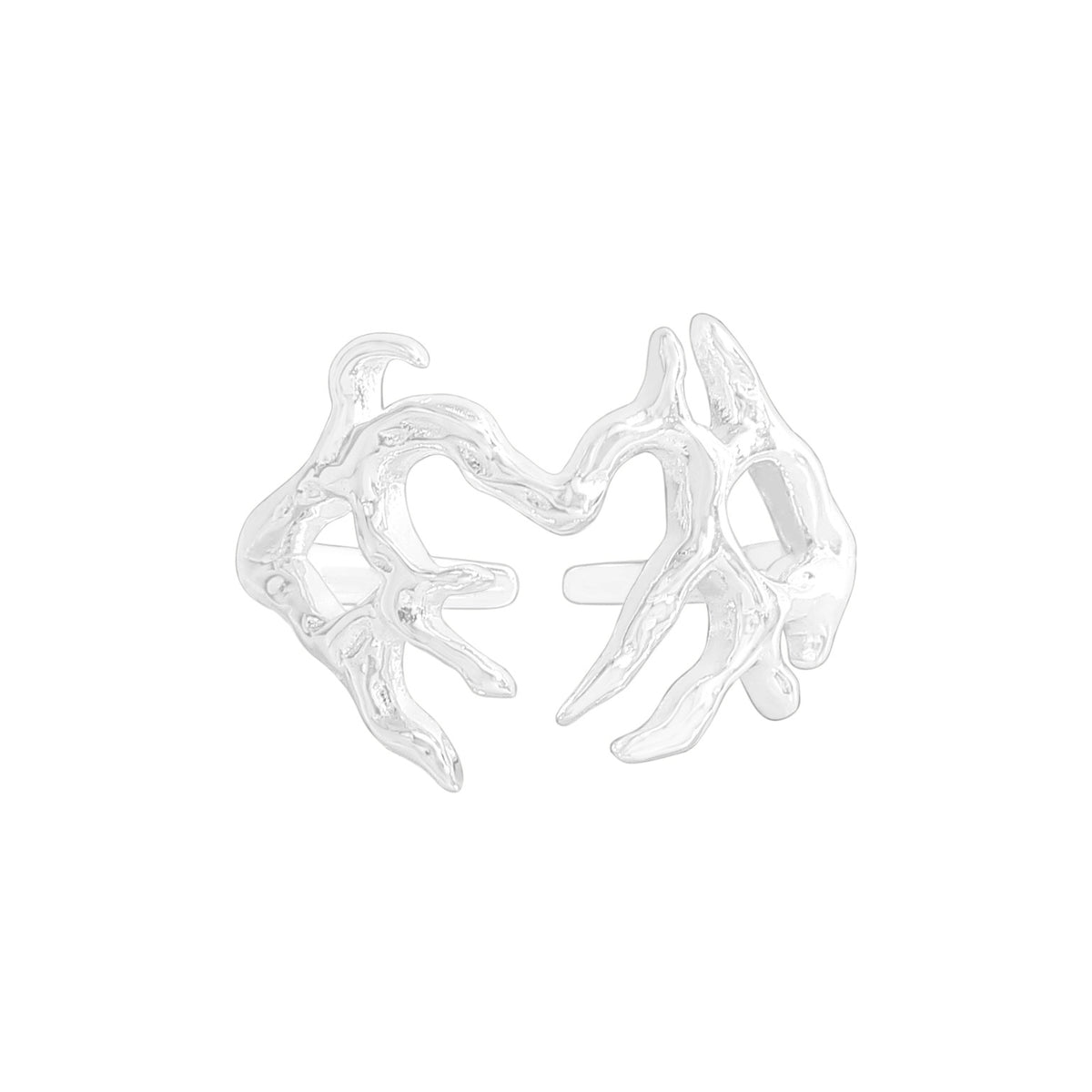 Fashion Irregular Withered Tree Brach 925 Sterling Silver Adjustable Ring
