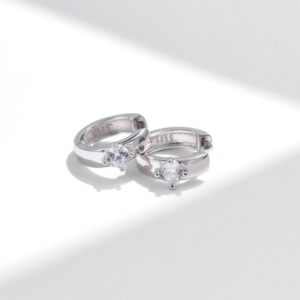 Elegant U-Shaped Moissanite Hoop Earrings S925 Silver Vintage Design for Women, 2025 Hot Sale Jewelry Gift for Party, Wedding, Casual Elegant Style 0.20ct Brilliant Cut