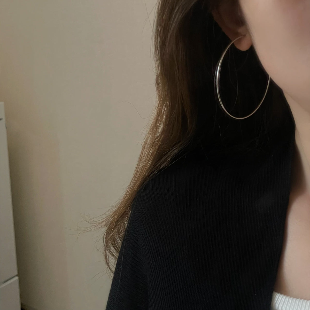 925 Sterling Silver Minimalist Large Hoop Stylish Geometric Earrings