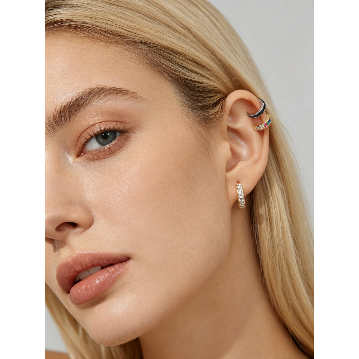U-shaped Cubic Zirconia Cartilage 925 Sterling Silver Ear Cuff