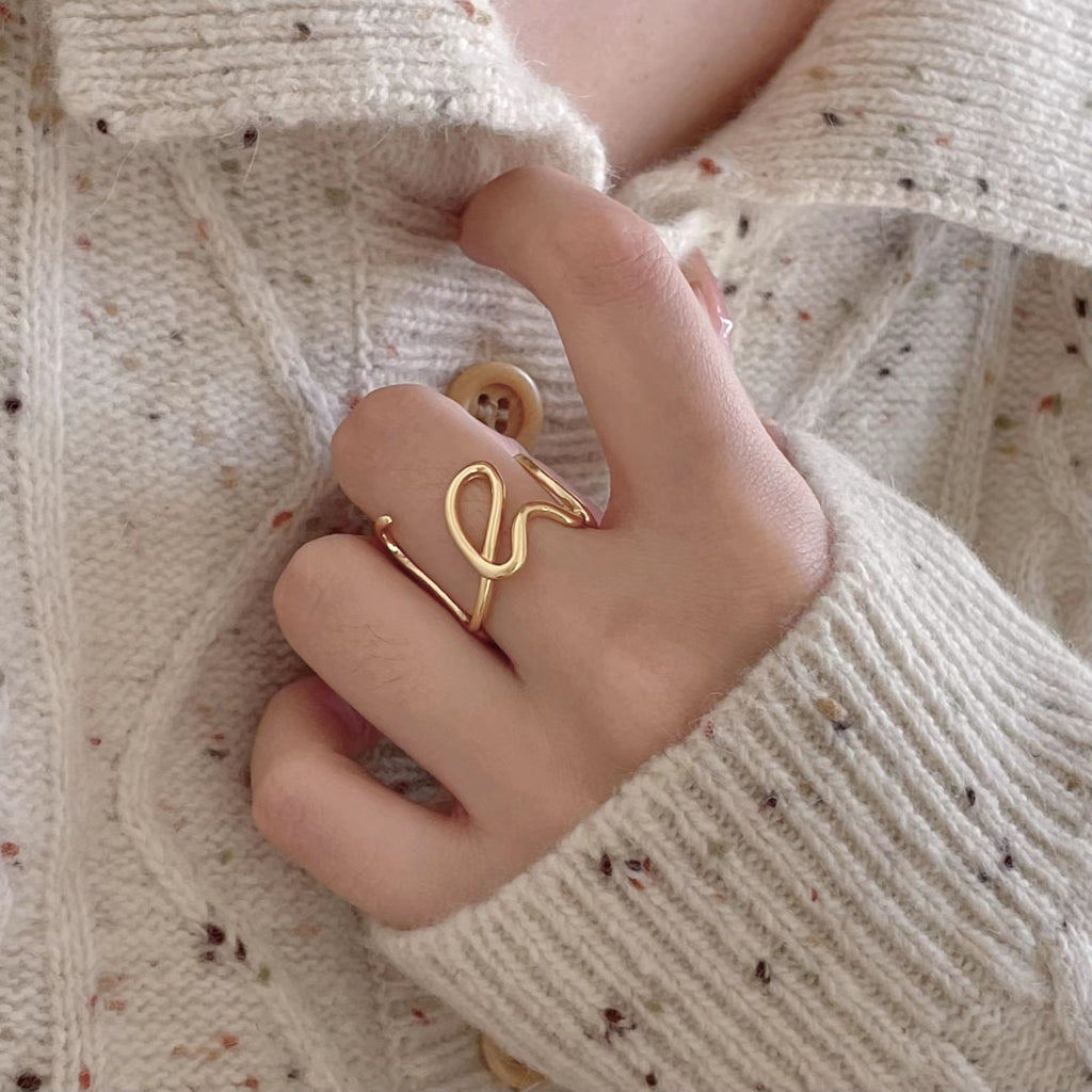 Elegant Heart Infinity Symbol Design 925 Sterling Silver Adjustable Ring