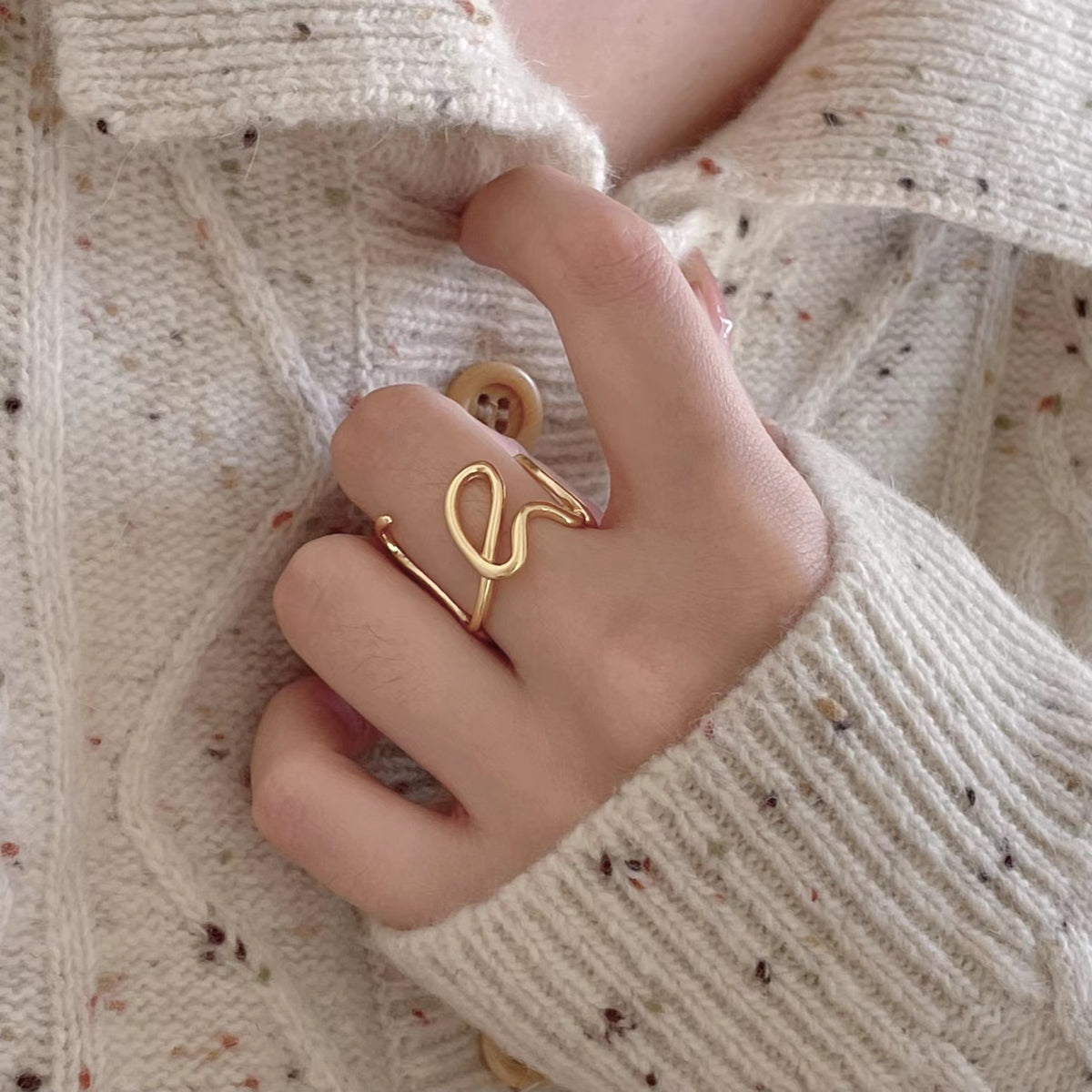 Elegant Heart Infinity Symbol Design 925 Sterling Silver Adjustable Ring