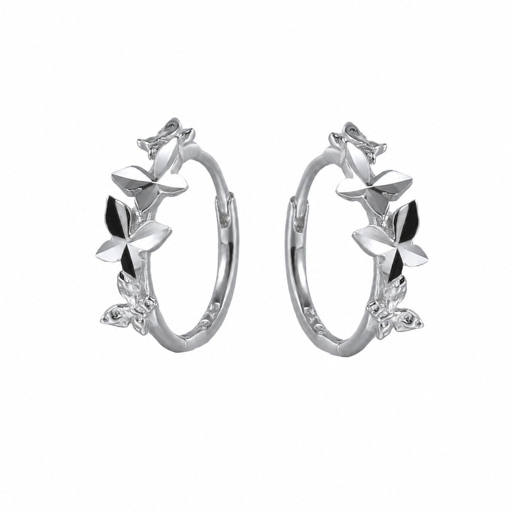 Butterfly Vine 925 Sterling Silver Women's Close to the Ear Simple and Stylish Earrings