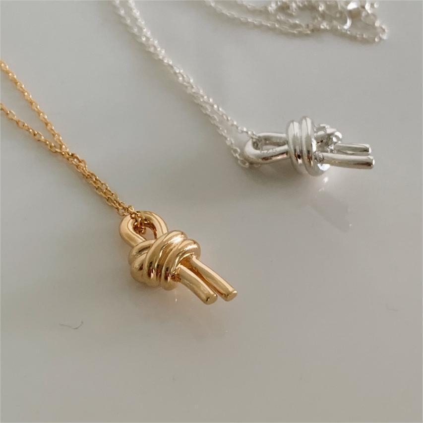 Simple Irregular Knot 925 Sterling Silver Necklace