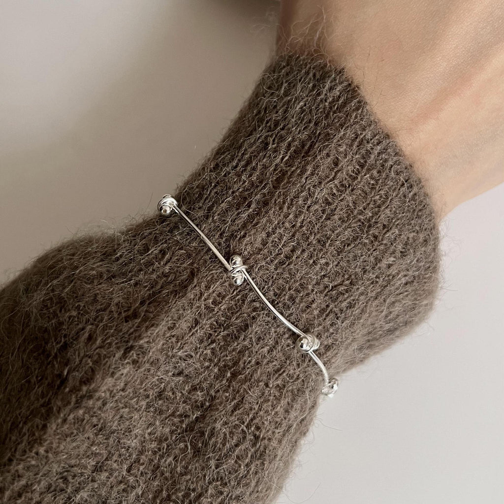 Office Irregular Beads 925 Sterling Silver Bracelet