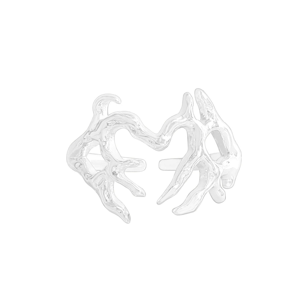 Fashion Irregular Withered Tree Brach 925 Sterling Silver Adjustable Ring