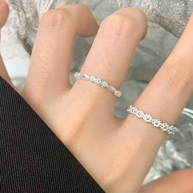 Girl Beautiful Flowers 925 Sterling Silver Adjustable Ring