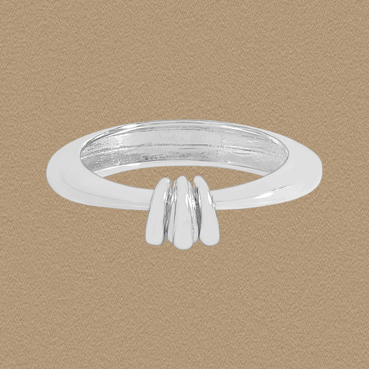Office Irregular Geometry Three Circles 925 Sterling Silver Ring