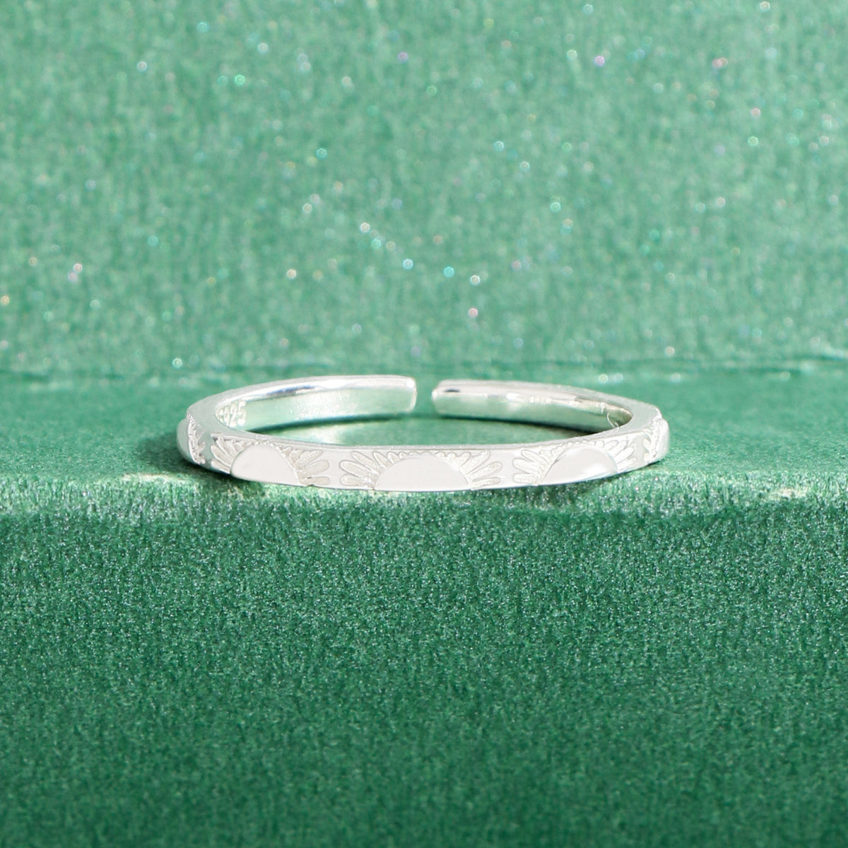 Casual Simple Sunrise 925 Sterling Silver Adjustable Ring