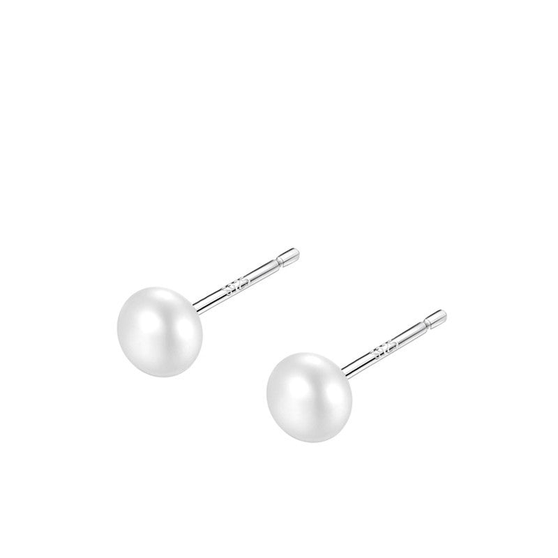 S925 silver natural pearl earrings