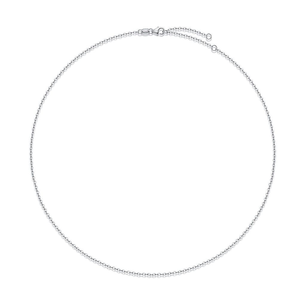 Elegant Women Fashionable Simple Style Geometric Design 925 Sterling Silver Chain Necklace