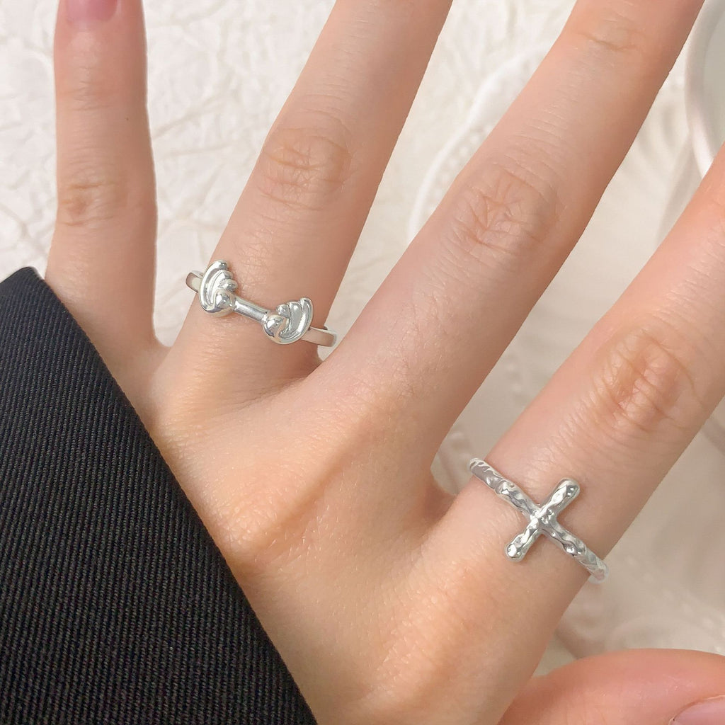 Fashion Irregular Sea Waves 925 Sterling Silver Adjustable Ring