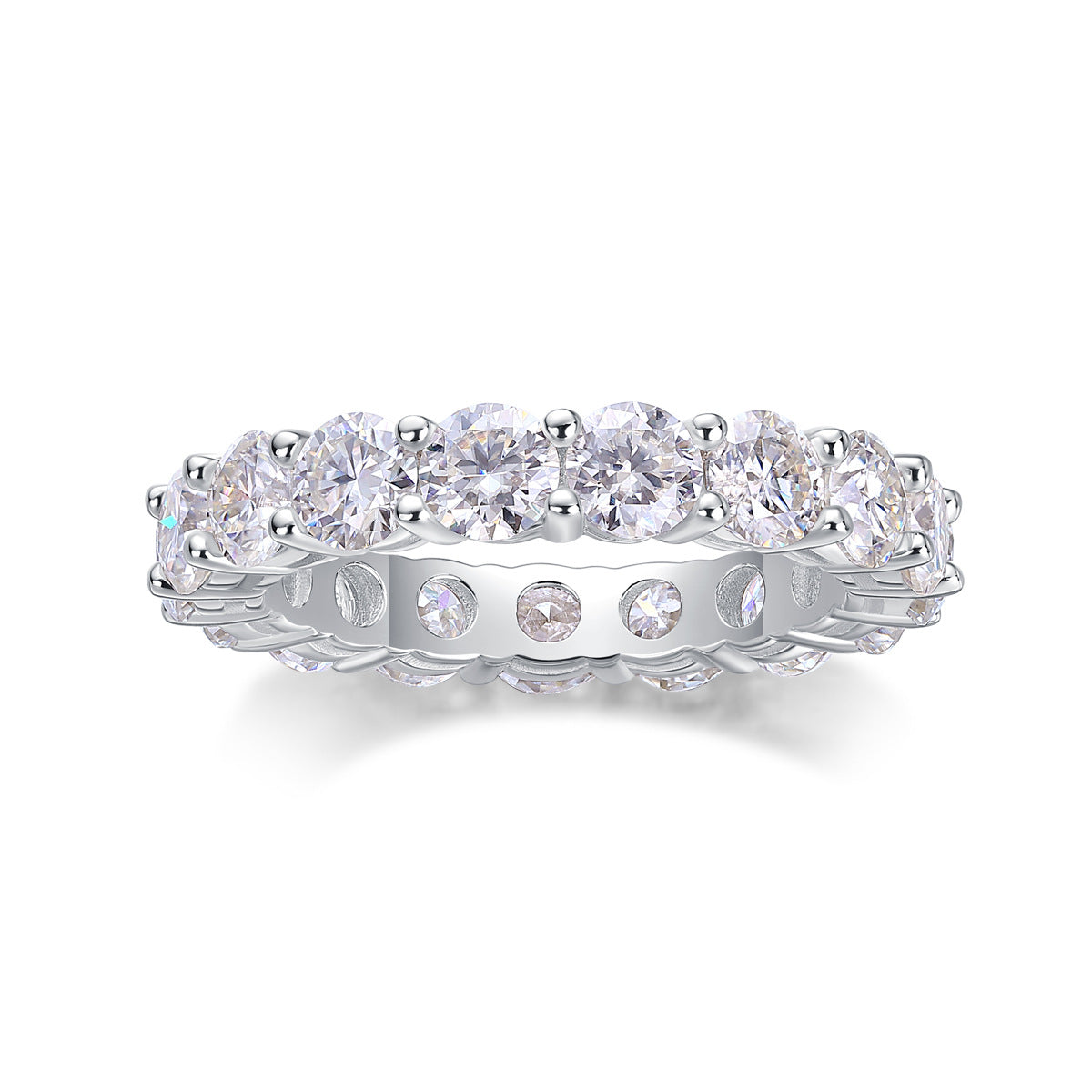 Women Elegant Style 925 Sterling Silver High-End Jewelry Moissanite Geometric Design Luxury Fashion Ring