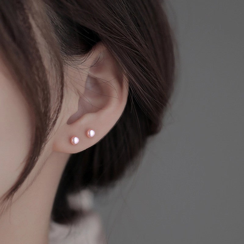 S925 silver natural pearl earrings