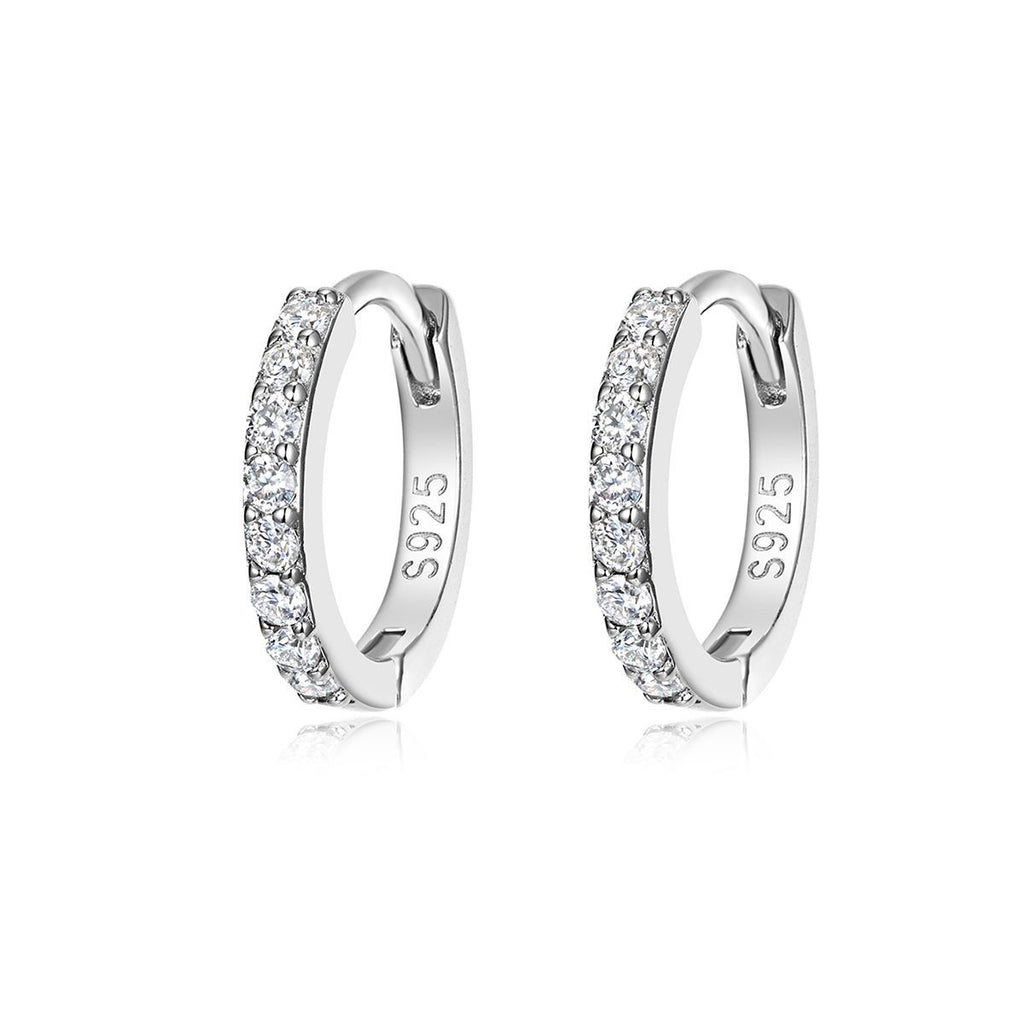 Mossanite 925 Sterling Silver Clasped Hoop Earrings