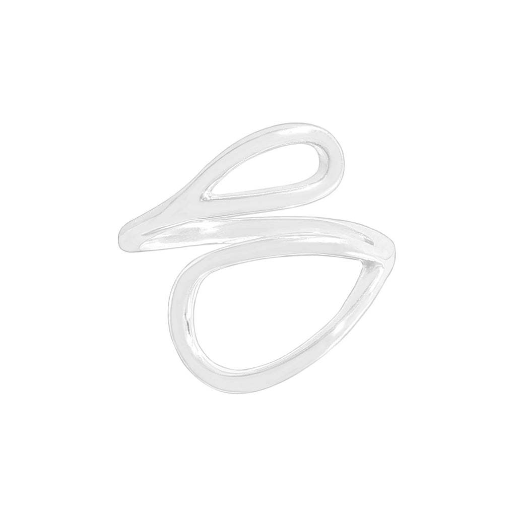 Minimalism Simple Hollow Waterdrop 925 Sterling Silver Adjustable Ring
