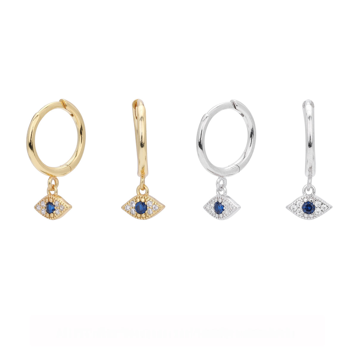 Geometric Evil Eye Design Cubic Zirconia Dangling Earrings 925 Sterling Silver for Women Party Fashion Elegant Jewelry Gift 2024 New