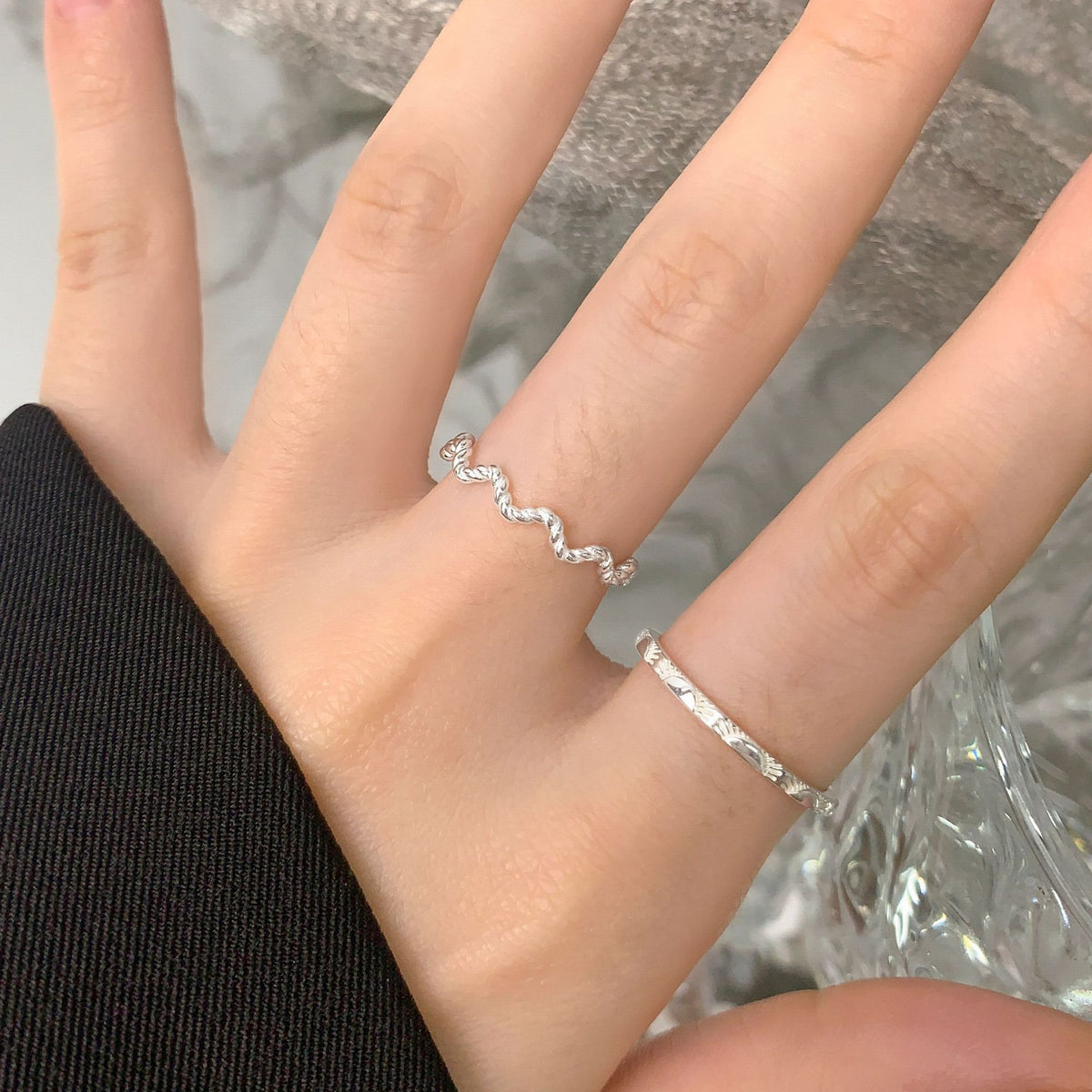 Casual Simple Sunrise 925 Sterling Silver Adjustable Ring