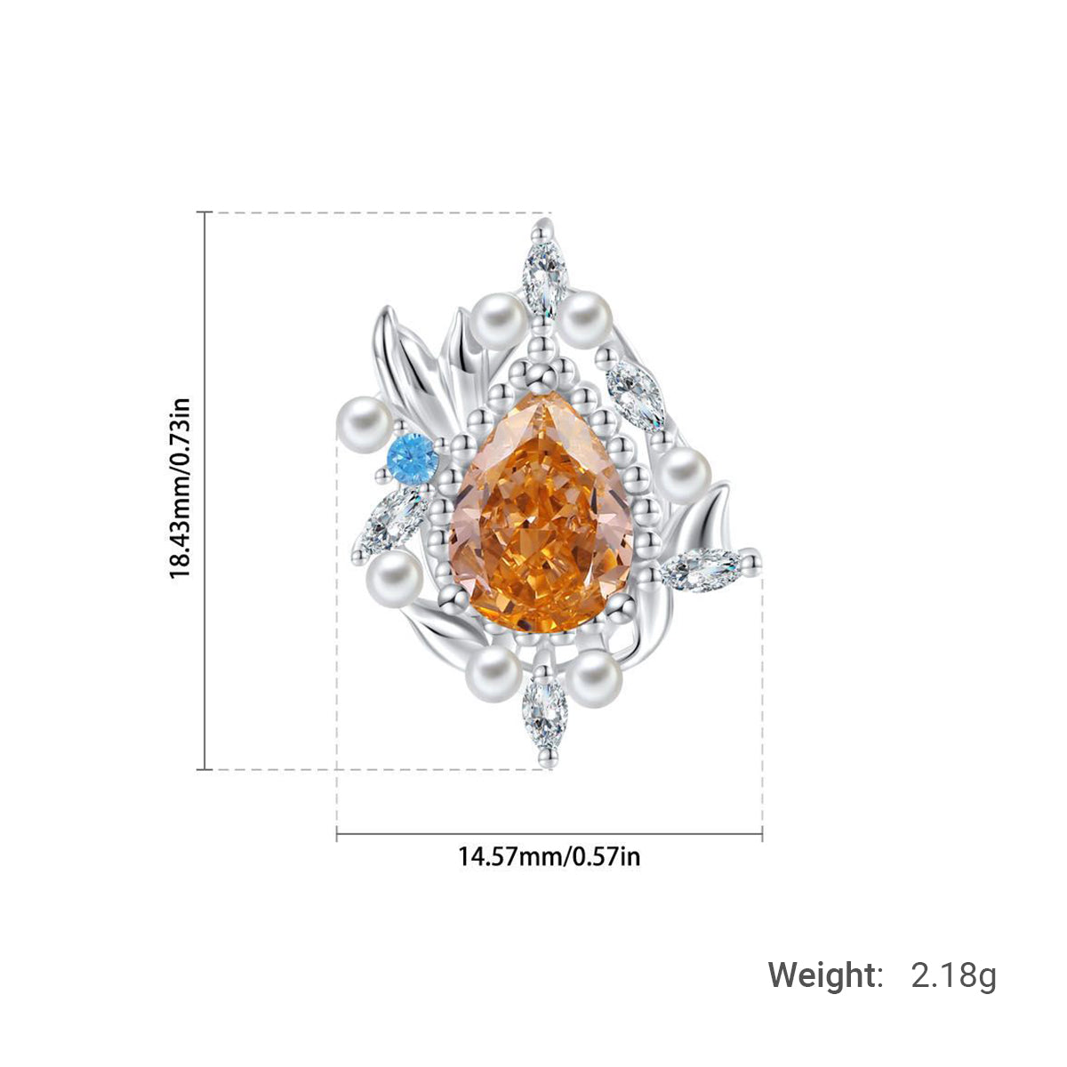 Creative Fish Tail Pearl S925 Sterling Silver CZ Charm Necklace Luxury Pendant