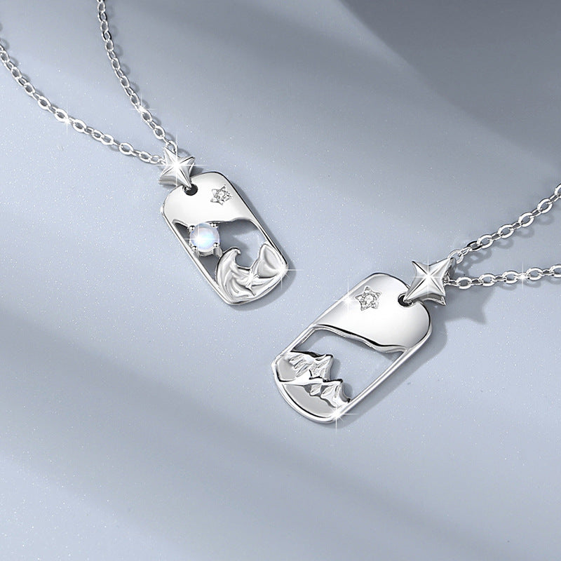 Trendy Ins Star Pendant Clavicle Chains for Couples Chic Timeless Silver 925 Pure Silver Lovers Necklaces