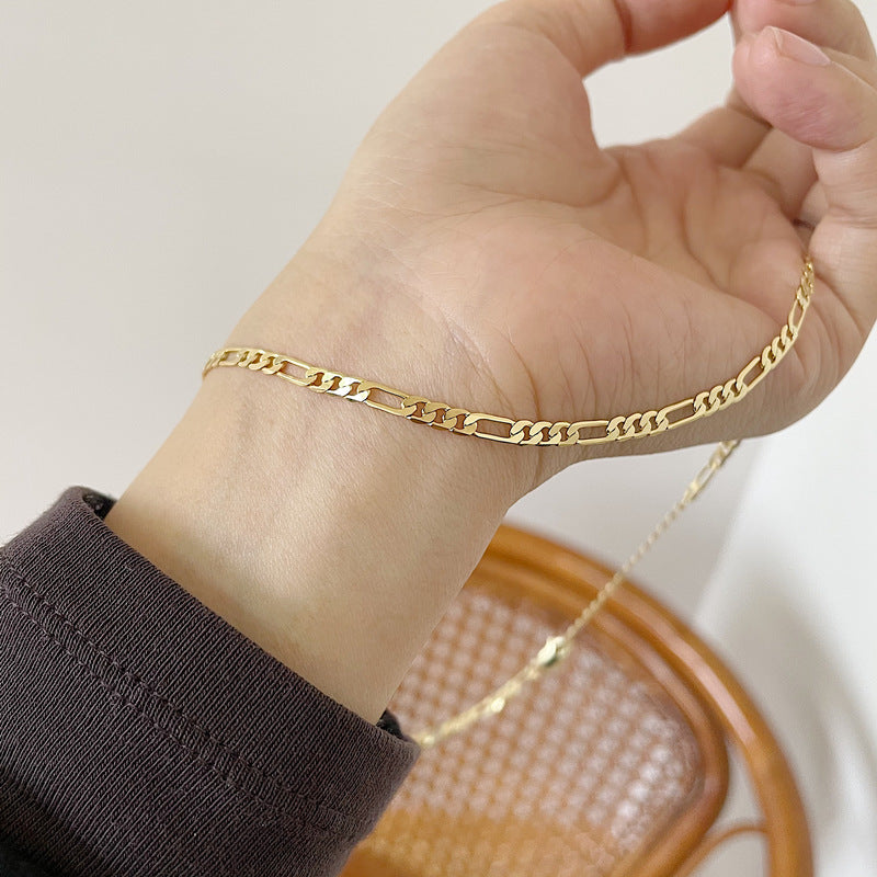Collar Clavicular Figaro Minimalista en Tono Dorado S925