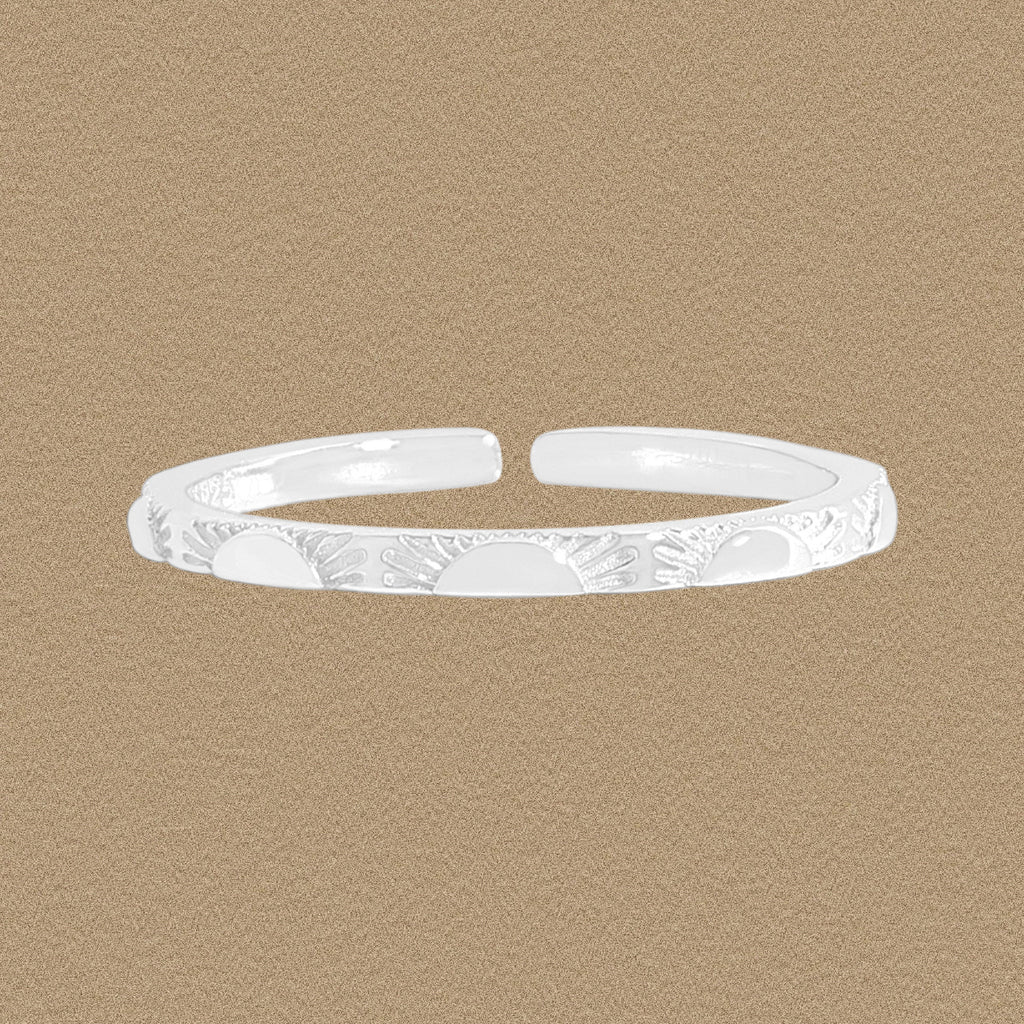 Casual Simple Sunrise 925 Sterling Silver Adjustable Ring