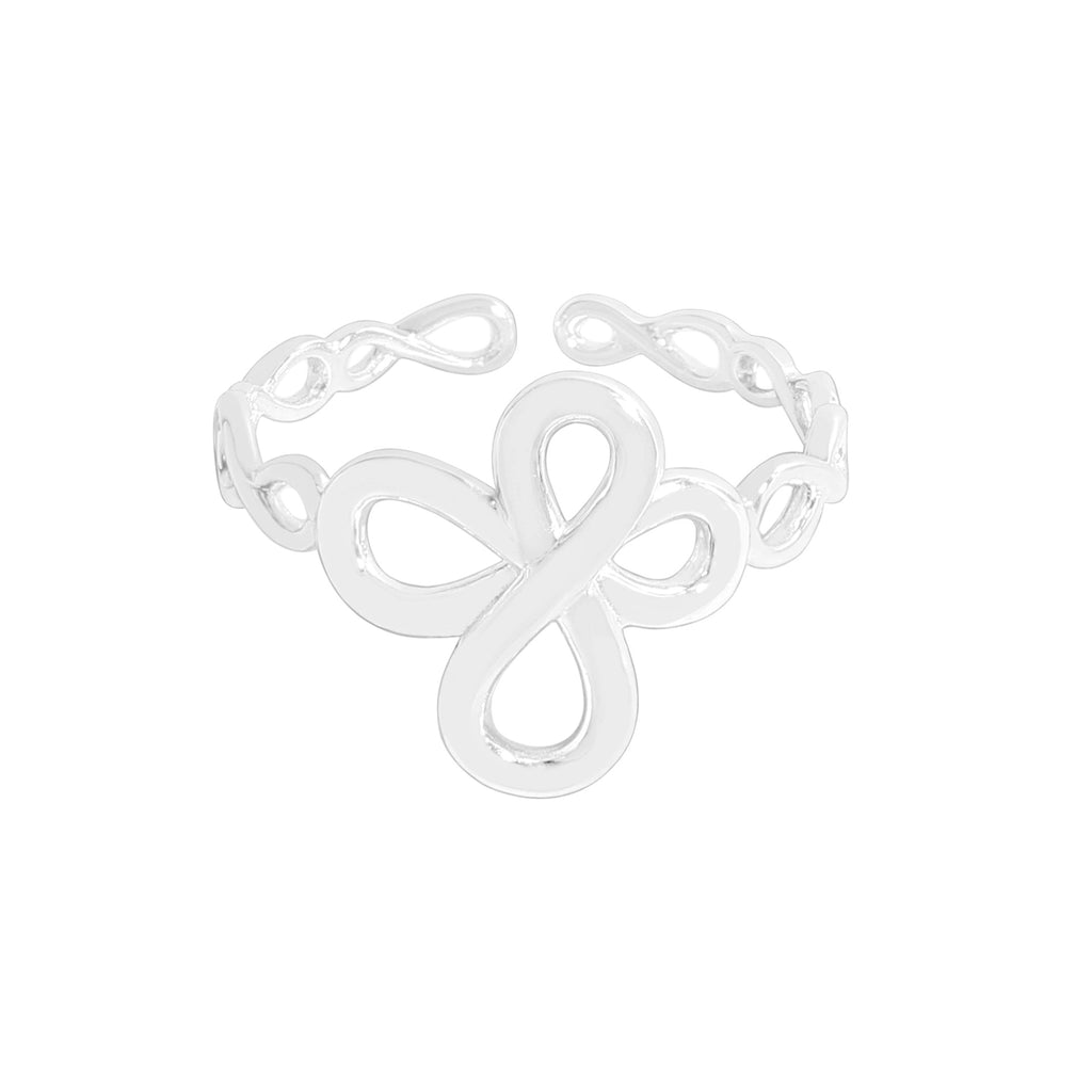 Holiday Fashion Hollow Infinite Symbol 925 Sterling Silver Adjustable Ring