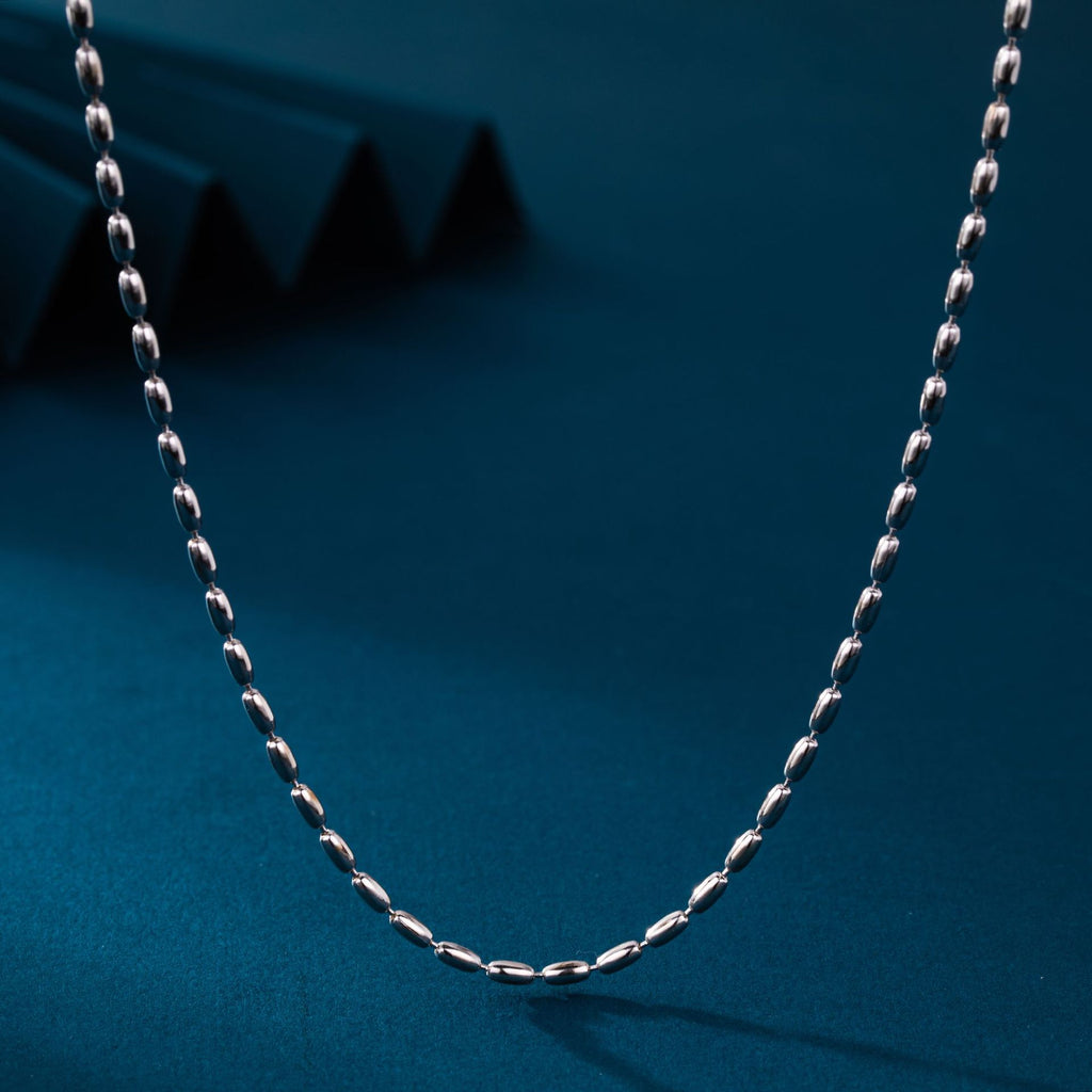 Elegant Minimalist Geometric  925 Sterling Silver Gold Plated Cubic Zirconia Design  Beaded Chain Necklace