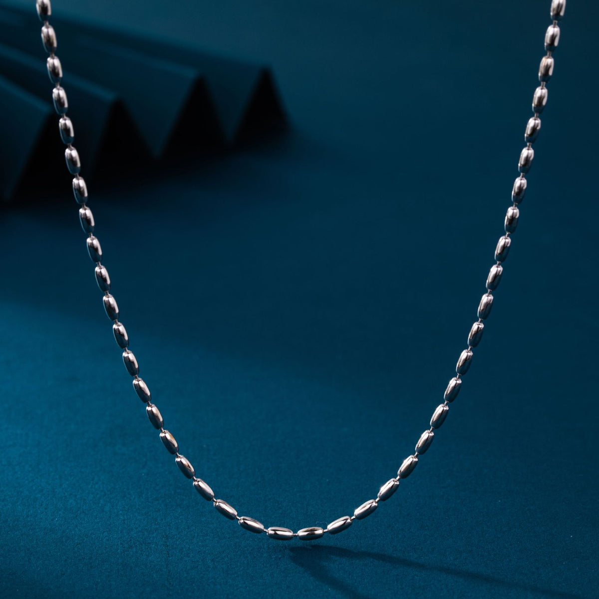 Elegant Minimalist Geometric  925 Sterling Silver Gold Plated Cubic Zirconia Design  Beaded Chain Necklace
