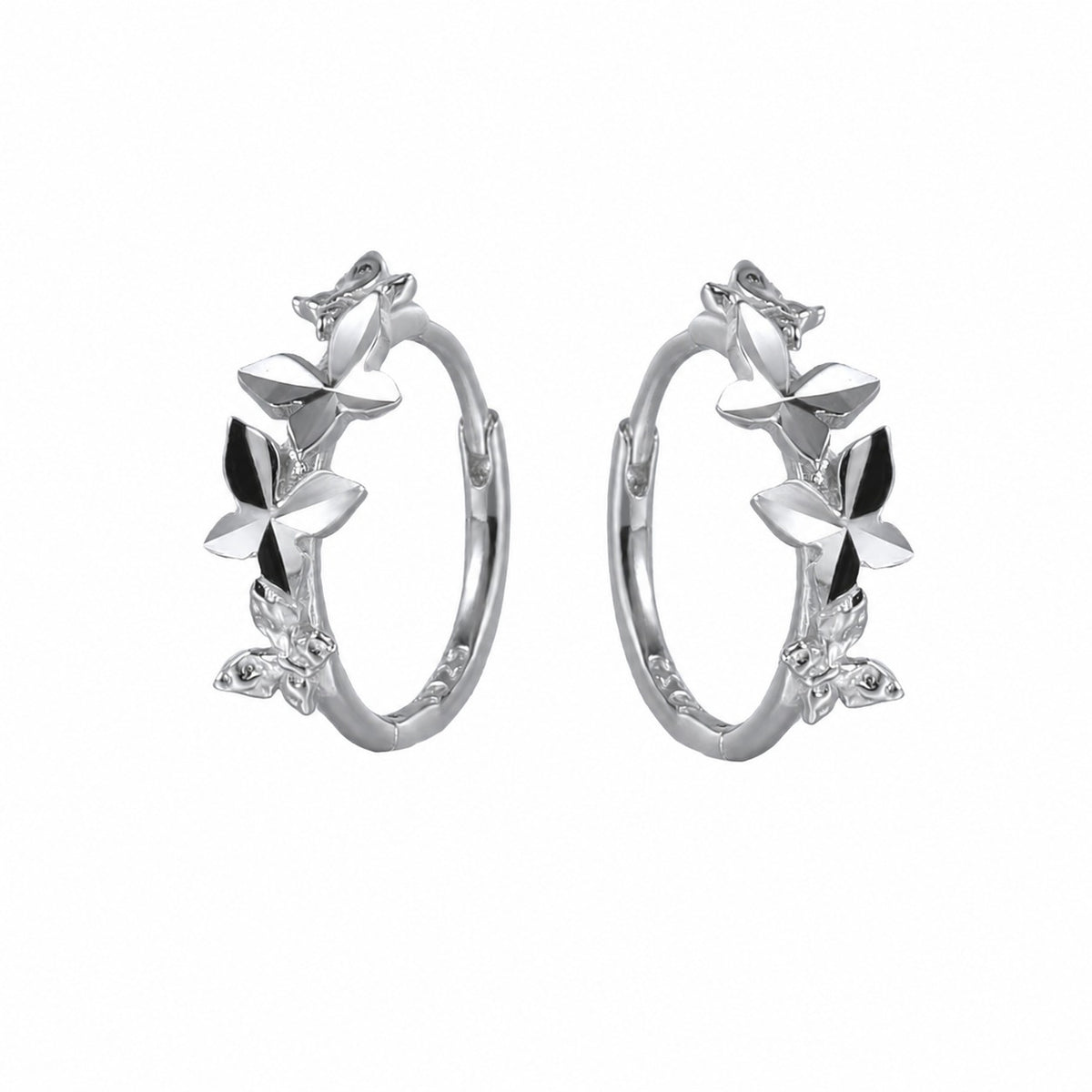 Butterfly Vine 925 Sterling Silver Women's Close to the Ear Simple and Stylish Earrings