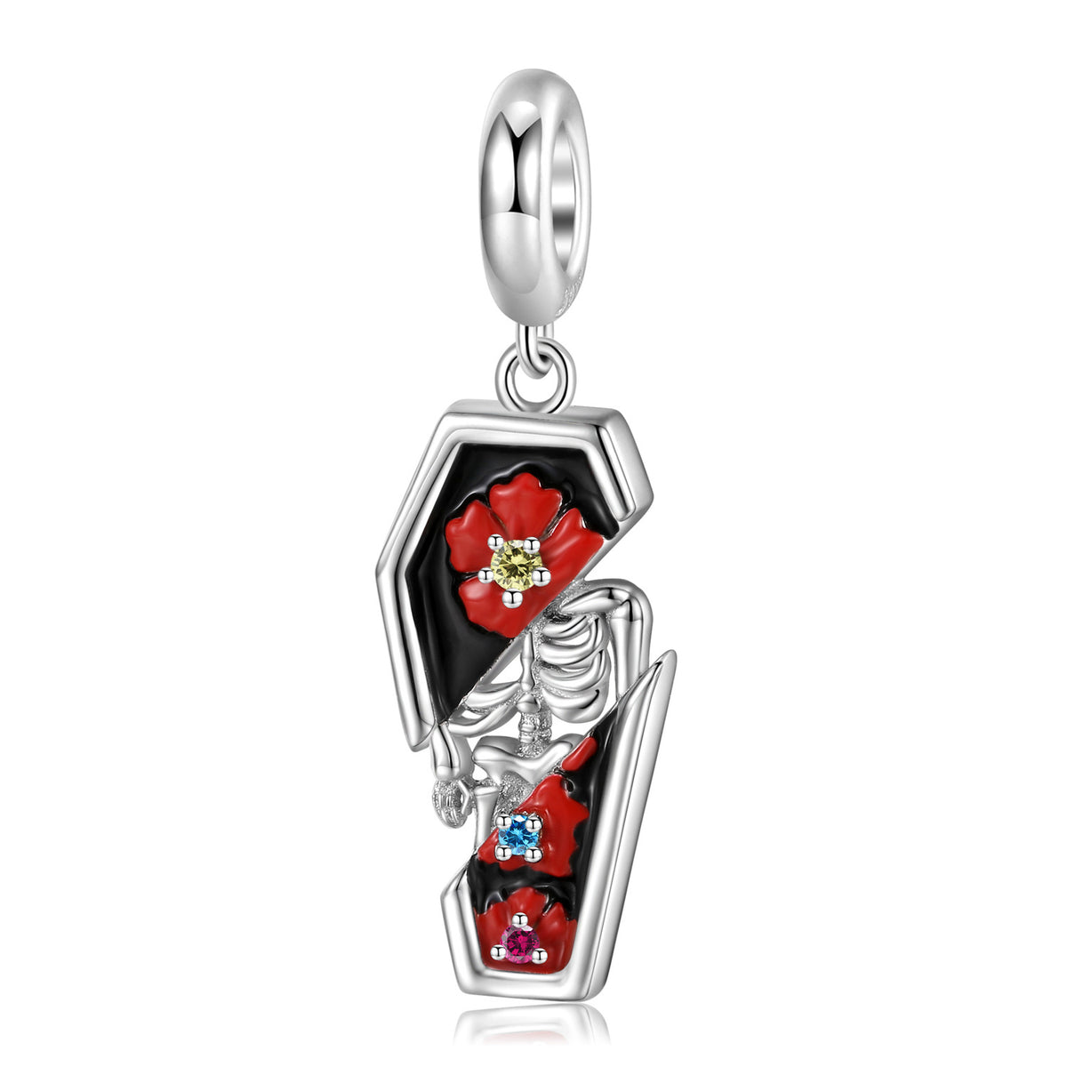 Gothic Coffin Punk Style S925 Sterling Silver DIY Bracelet Jewelry Accessories  Dark Aesthetic Design Charm