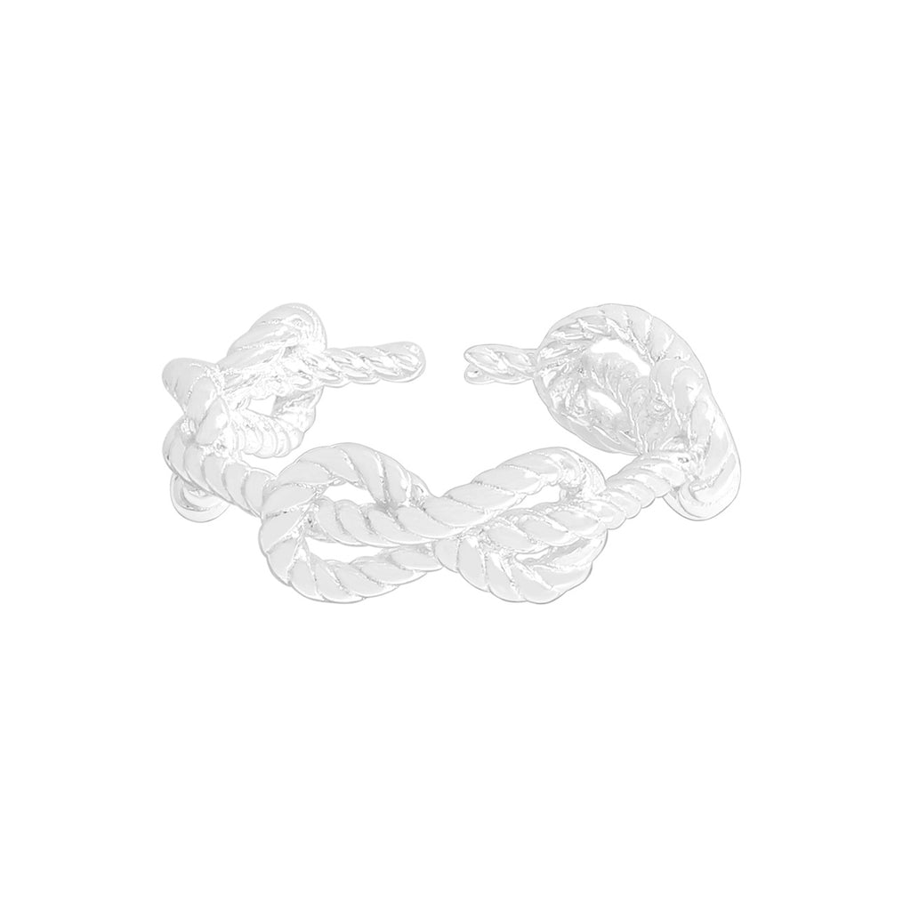 Classic Twsited Bow-knot 925 Sterling Silver Adjustable Ring