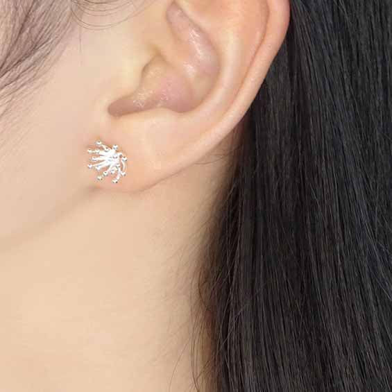 Holiday Irregular Fireworks 925 Sterling Silver Stud Earrings