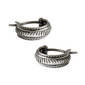 PENDIENTES Vintage Twisted Rope Braided Antique Silver S925 Sterling Silver Huggie Hoop Earrings