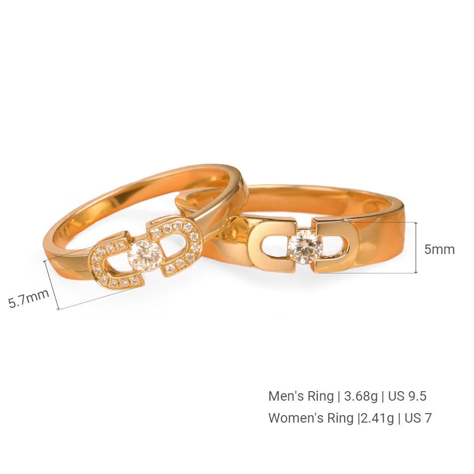 Chic Light Luxury Rose Gold 925 Sterling Silver 30ct Moissanite Couple Engagement Rings