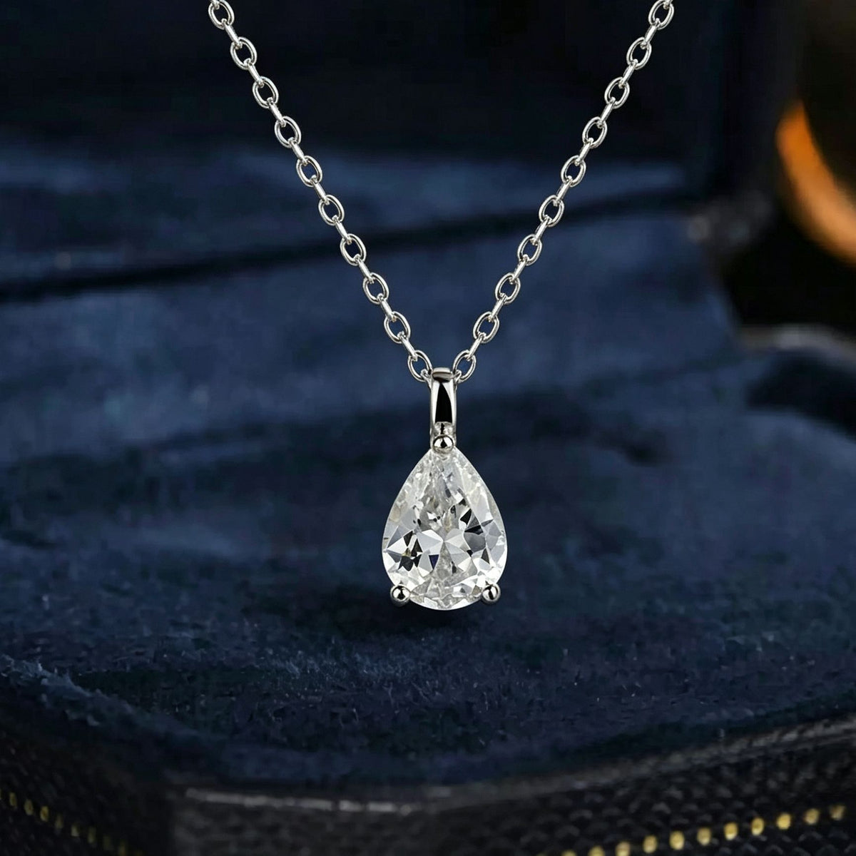Teardrop Pear Shape Moissanite Necklace 925 Sterling Silver Pendant Necklace For Women 1 Carat 5mm * 8mm GRA Certified Light Luxury Daily Wear Elegant Modern Jewelry Gift