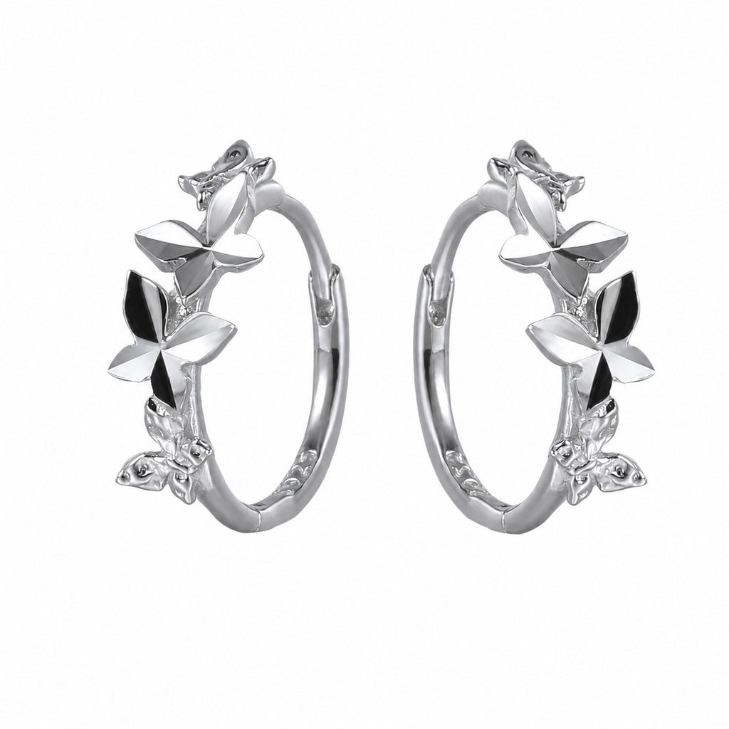 Butterfly Vine 925 Sterling Silver Women's Close to the Ear Simple and Stylish Earrings