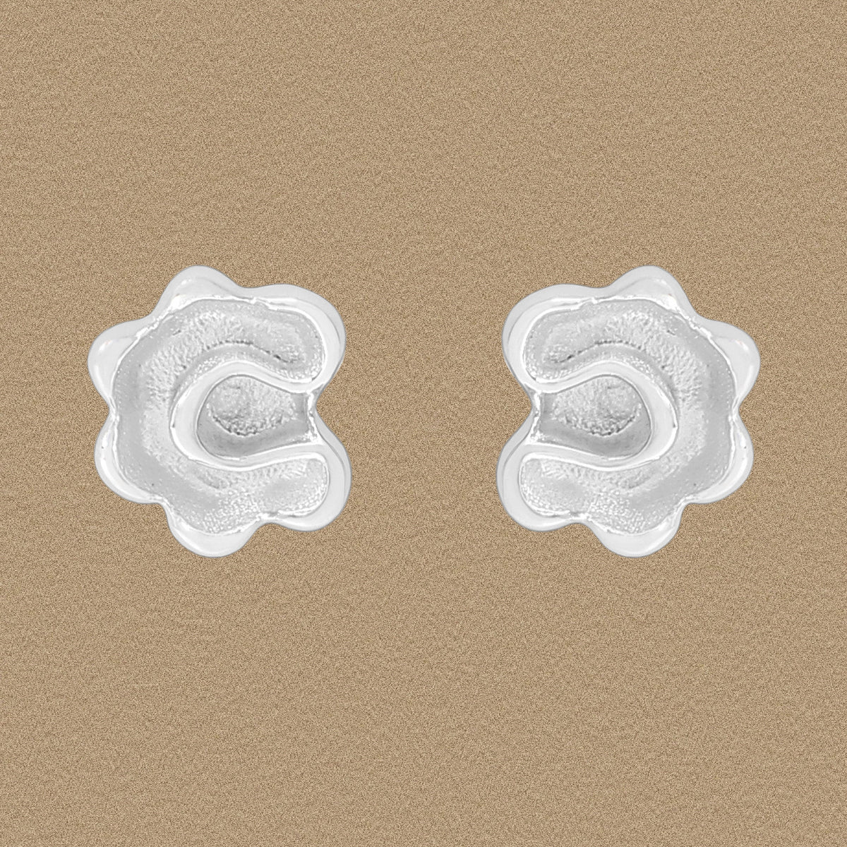 Girl Cute Mini Irregular Flowers 925 Sterling Silver Stud Earrings